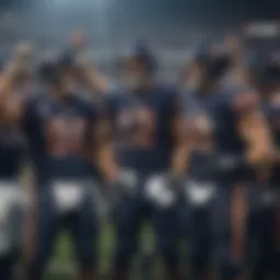 Chicago Bears team celebration after a touchdown