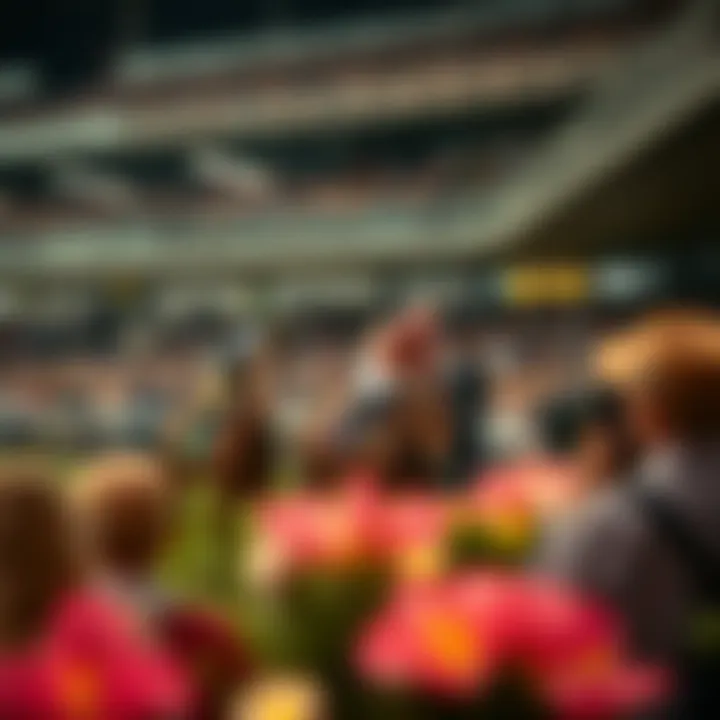 The Atmosphere of Horse Racing An elegant setting of a horse racing event with spectators enjoying the atmosphere