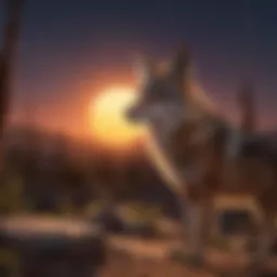 A mesmerizing visual of the Coyote Moon theme with vibrant colors