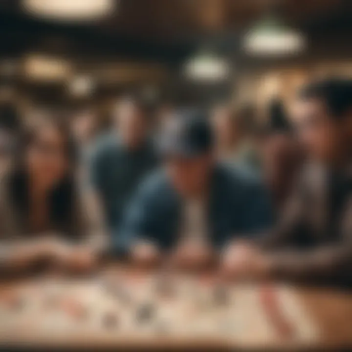 A group of individuals gathered around a bingo hall, celebrating a win