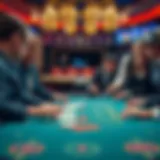 Exciting scene of a blackjack table with players engaged
