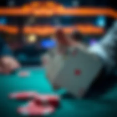 Close-up of a winning hand in a card game