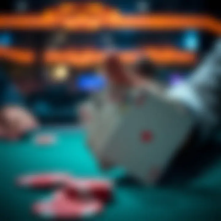 Close-up of a winning hand in a card game