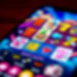 Colorful display of free slots apps on an iPhone screen