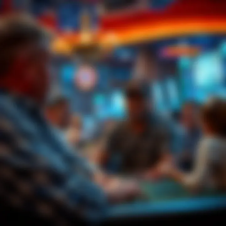 Illustration of community engagement around slots gaming