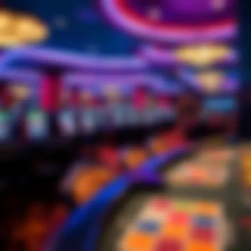 Elegant casino interior with gaming tables