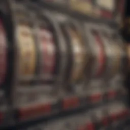 A close-up view of classic slot machine reels showcasing traditional symbols