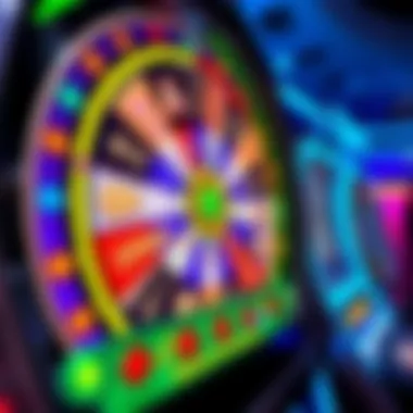 Colorful Wheel of Fortune slot machine screen displaying spinning reels