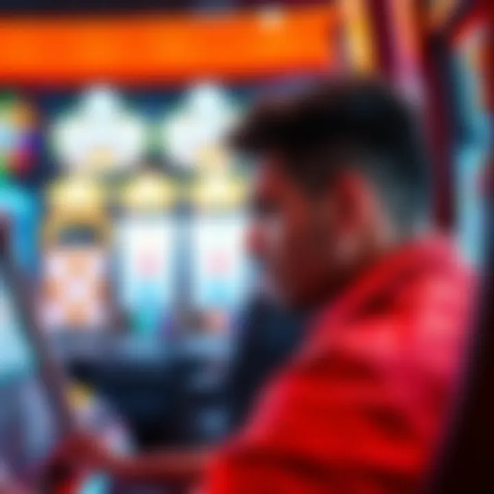 Close-up of a player engaging with Inferno Slots machine