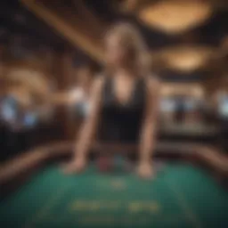 A high-definition table setup in a live dealer casino showcasing the gaming experience