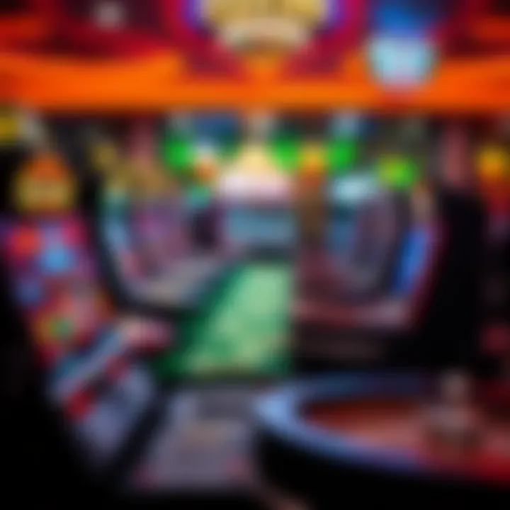 Vibrant display of various online casino games