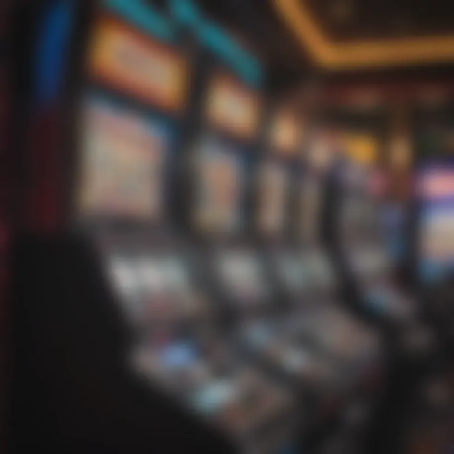 A vibrant poker machine with bright lights and colorful graphics