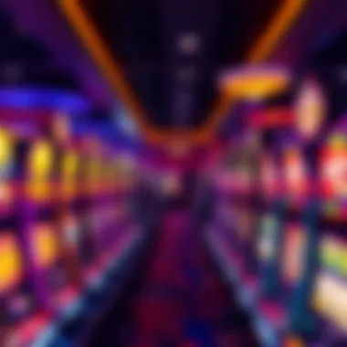 Interior shot of the gaming floor filled with vibrant slot machines