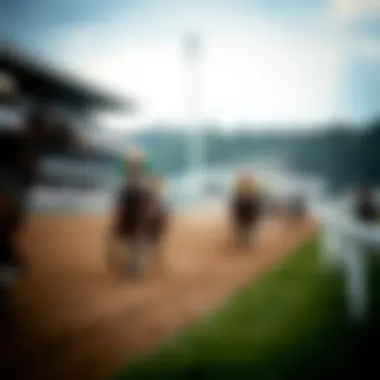 Exciting horse race in progress at Saratoga Gaming & Raceway