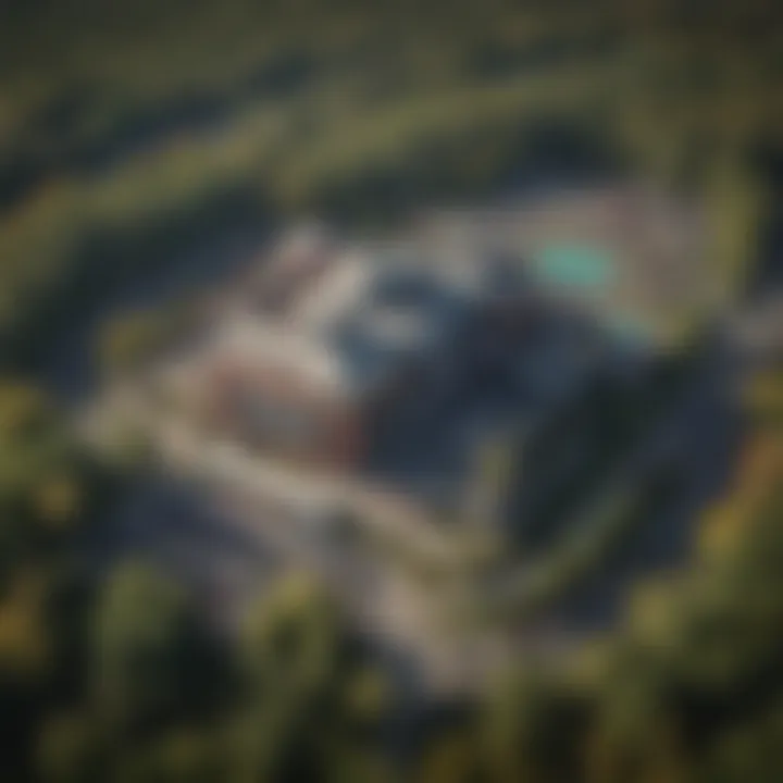 Aerial view of a prominent Upper Michigan casino surrounded by lush forests.
