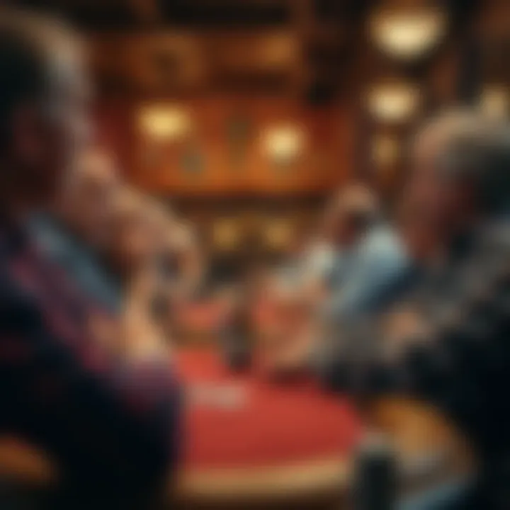 Community members engaged in a lively poker game, illustrating the social aspect of the venue.