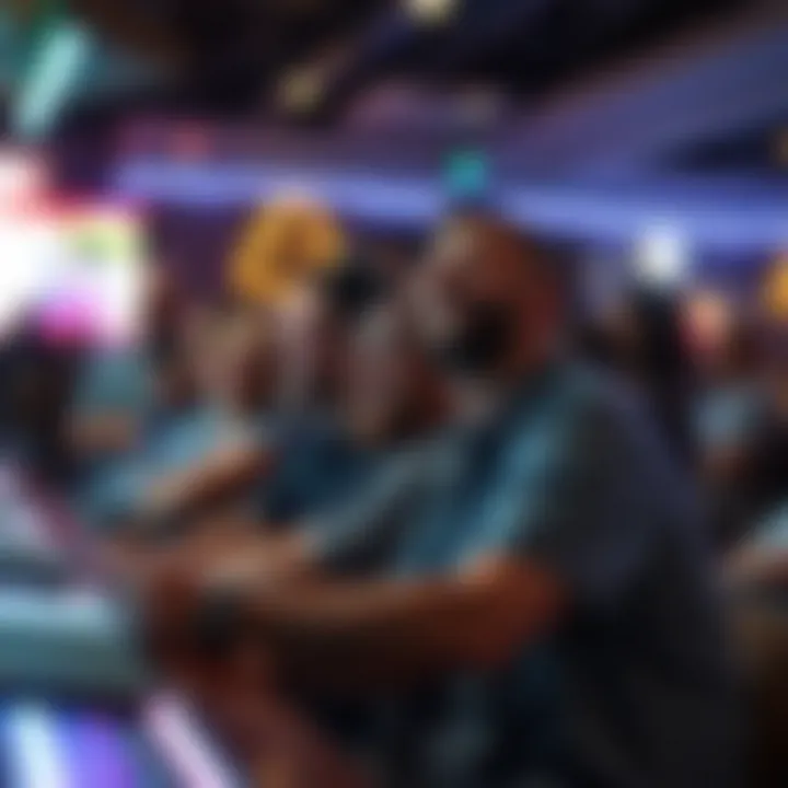 A group of enthusiastic bettors engaged in the excitement of a live sporting event.