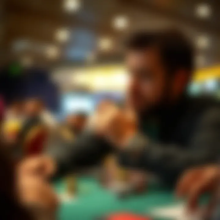 Thoughtful Gameplay and Chip Management A player contemplating their next move with chips in hand