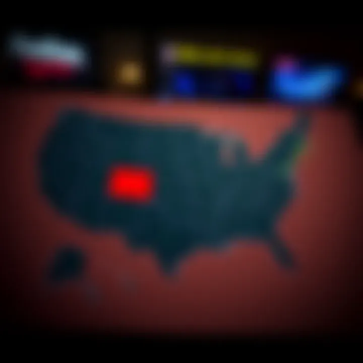 Map showcasing FanDuel approved states