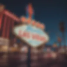 The iconic Vegas sign illuminated at night