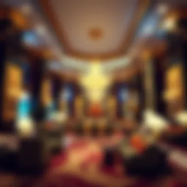 Elegant hotel lobby in Las Vegas