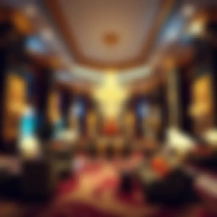 Elegant hotel lobby in Las Vegas