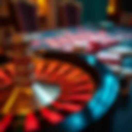 An elegant roulette wheel with vibrant colors and chips