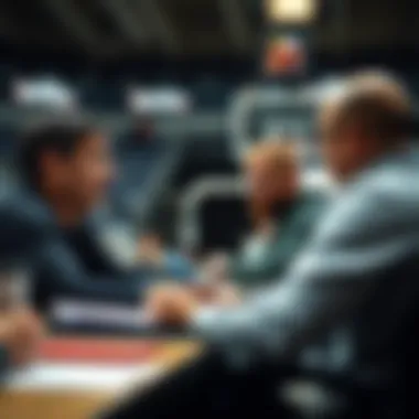 Coaching staff strategizing during a crucial game.