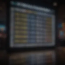 A digital scoreboard displaying March Madness betting odds