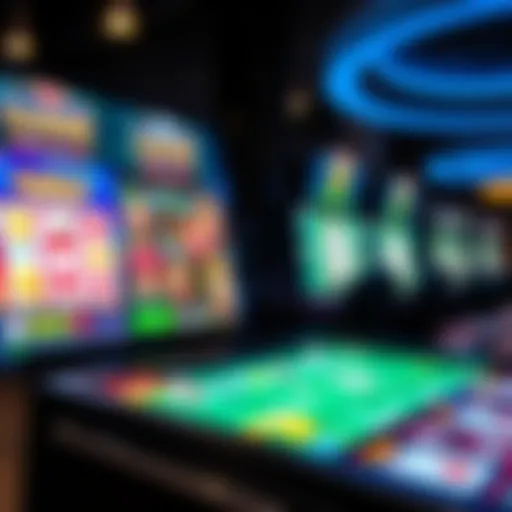 Digital interface of online casino games featuring various slots