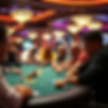 A tournament in progress with players focused on their strategies