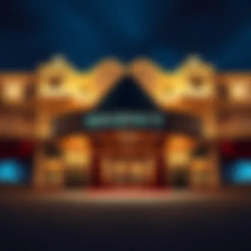 Regency Casino Entrance Illuminated entrance of Regency Casino showcasing its architectural grandeur