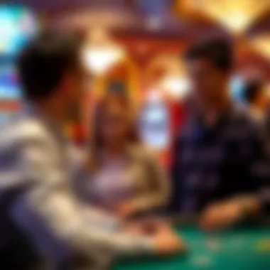 Regency Casino's staff engaging with visitors, enhancing the gaming experience