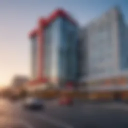 Exterior view of Resorts World Queens showcasing its modern architecture