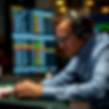 Bettor analyzing odds data