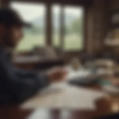 A focused bettor analyzing data and notes at a desk