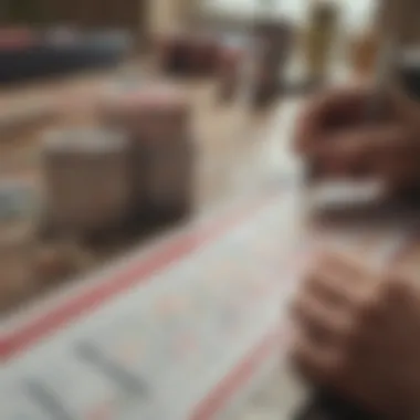 Reviewing the Lottery Timetable A person reviewing a lottery timetable
