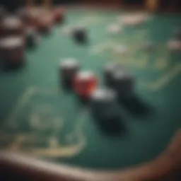 A vibrant poker table setup with cards and chips