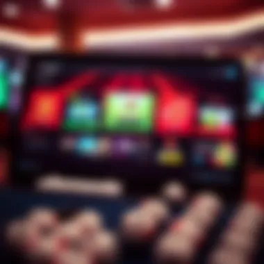 Diverse online lottery platforms displayed on a digital screen