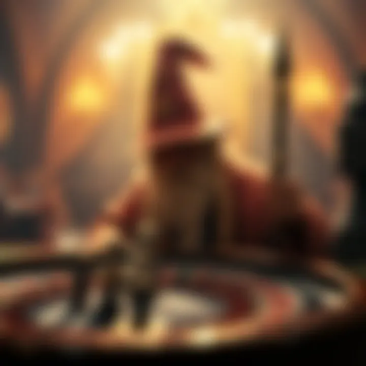 Historical depiction of a wizard engaging in roulette